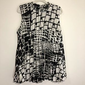 Lane Bryant black and white geo print tank top